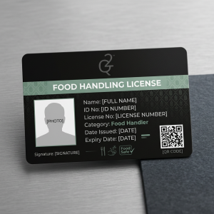 Food Handling License Card